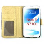 Wholesale Galaxy Note 2 Square Flip Leather Wallet Case with Stand (Black)